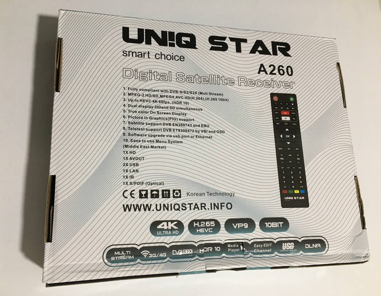 گیرنده فورکی یونیک استار مدل A260 ریموت کنترل لرنینگ