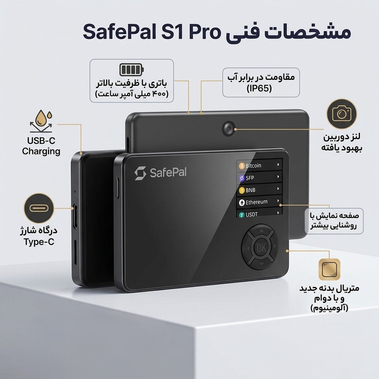 کیف پول سخت افزاری سیف پل اس وان پرو Safepal S1 Pro 2026 بدون واسطه خرید کنین