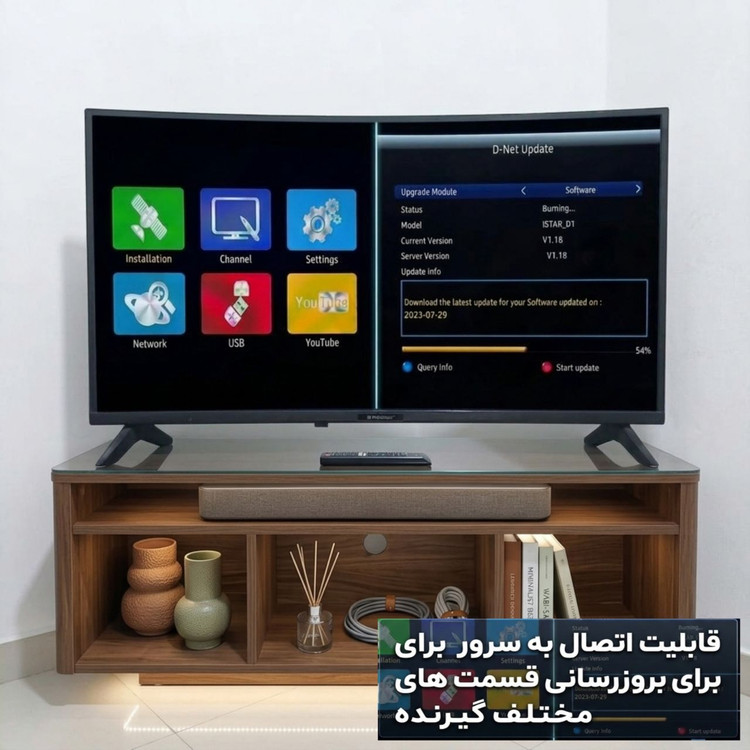 گیرنده جدید برند قدیمی iSTAR مدل D2 کیفیت تصویر بالا و شفاف با رزولوشن فوقالعاده سازگار با گردان
