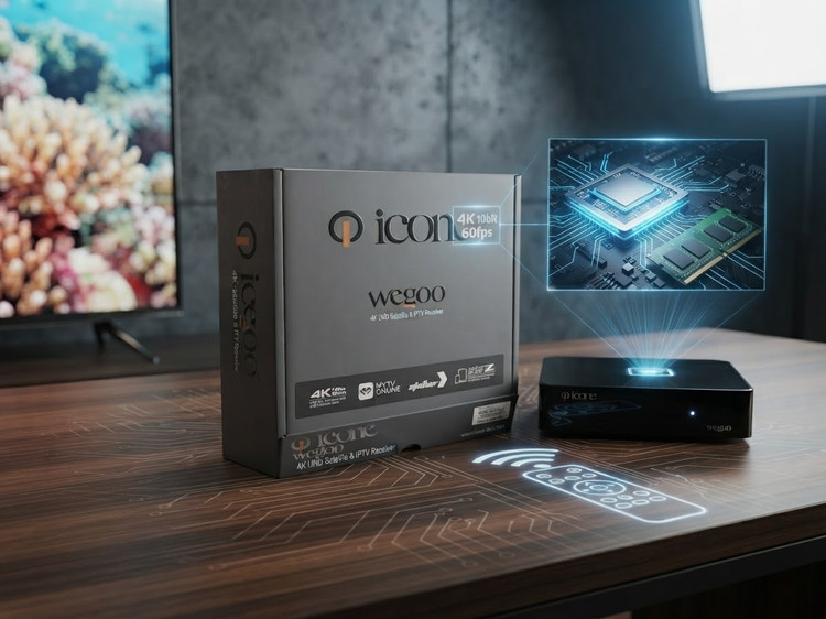 گیرنده تمام عیار آیکون مدل K10 ویگوو icone wegoo فورکی 60 فریم ساخت کره مونتاژ چین مناسب تلویزیون تا 120 اینچ